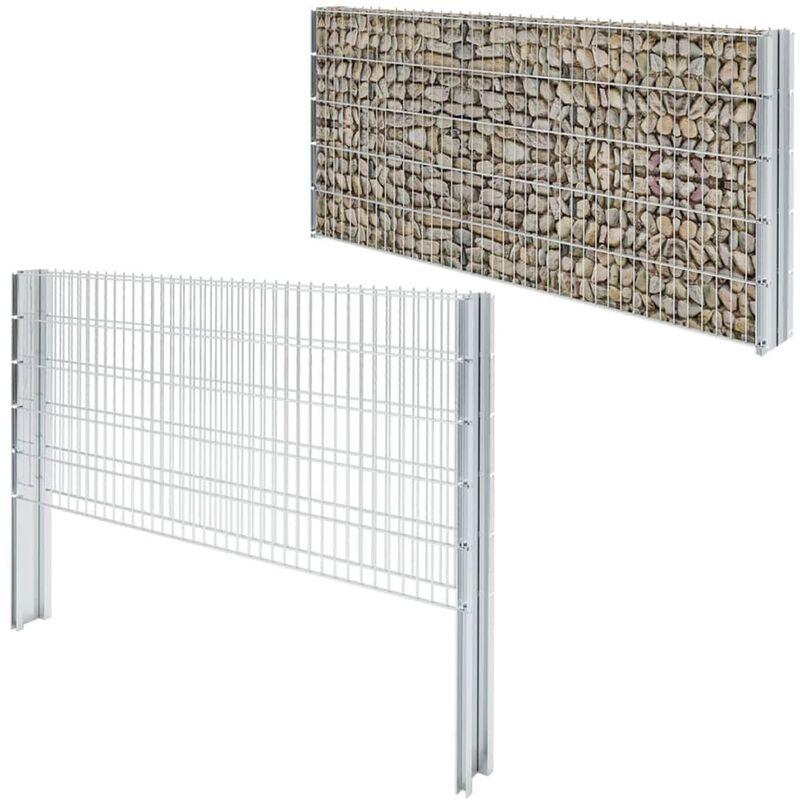 Recinzione 2D a Gabbione Acciaio Zincato 2008x1030mm 4m Argento VD16860 - Hommoo
