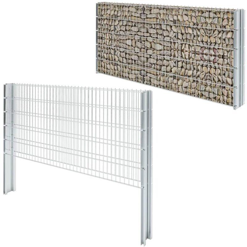 Recinzione 2D a Gabbione Acciaio Zincato 2008x1030mm 6m Argento VD16861 - Hommoo