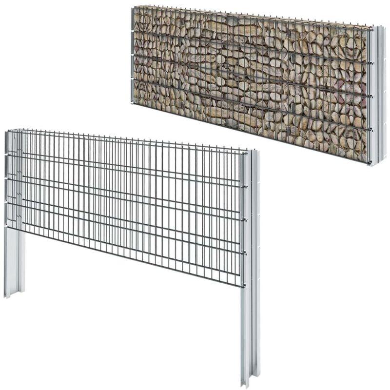 Hommoo Recinzione 2D a Gabbione Acciaio Zincato 2008x830 mm 6 m Grigio VD16831