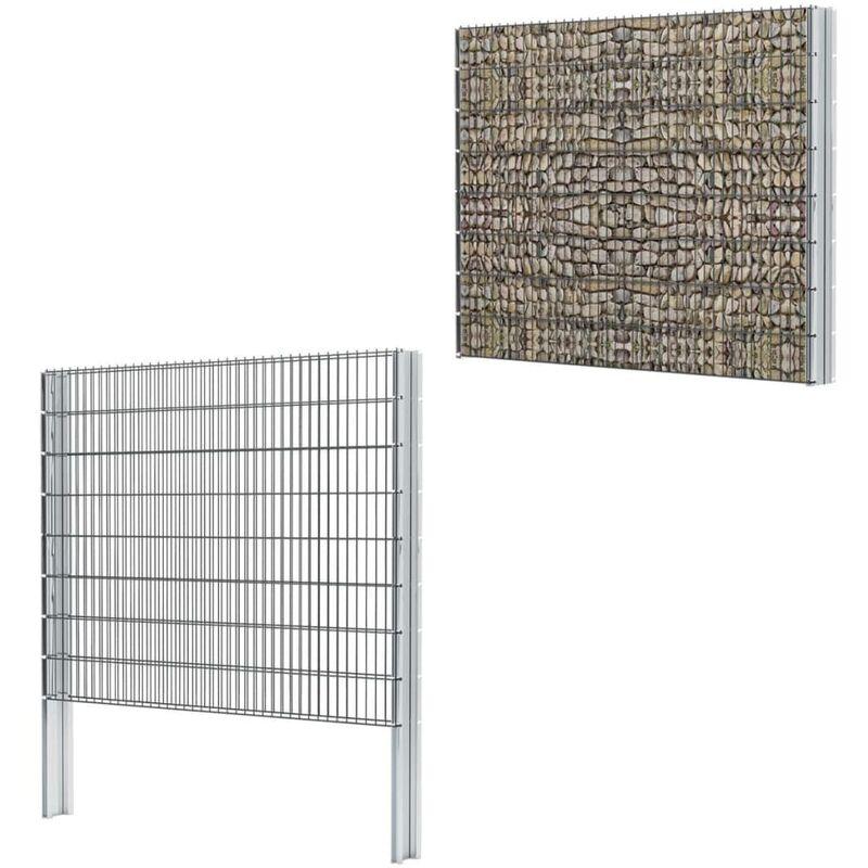 Recinzione 2D Gabbione Acciaio Zincato 2008x1630mm 10m Grigio VD16913 - Hommoo