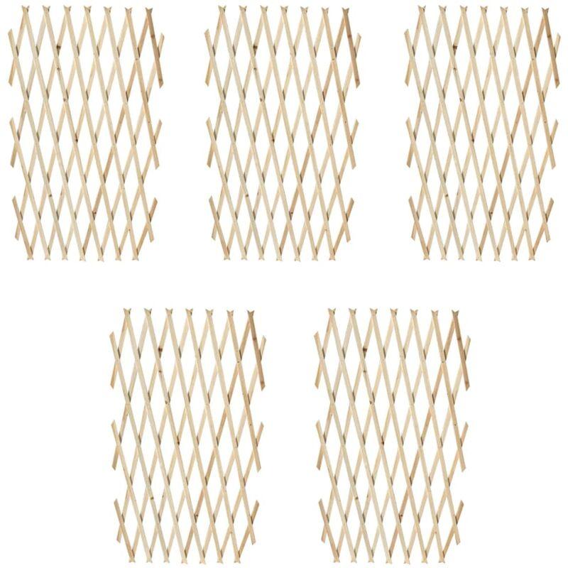 Recinzione a Traliccio 5 pz in Legno Massello 180 x 90 cm VD24030 - Hommoo