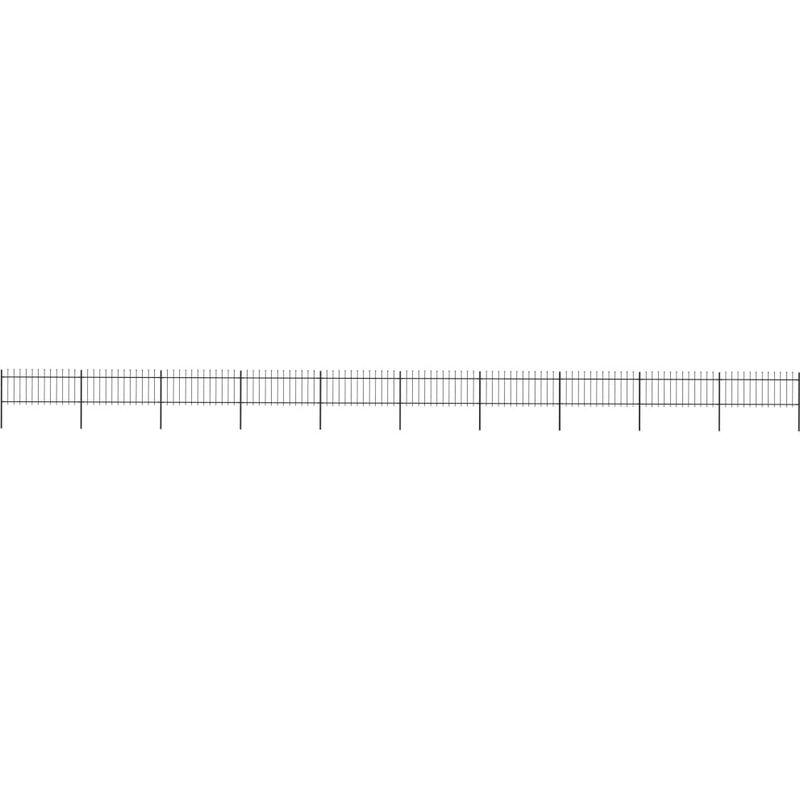 Recinzione da Giardino con Punta a Lancia Acciaio 17x0,8m Nera VD19543 - Hommoo