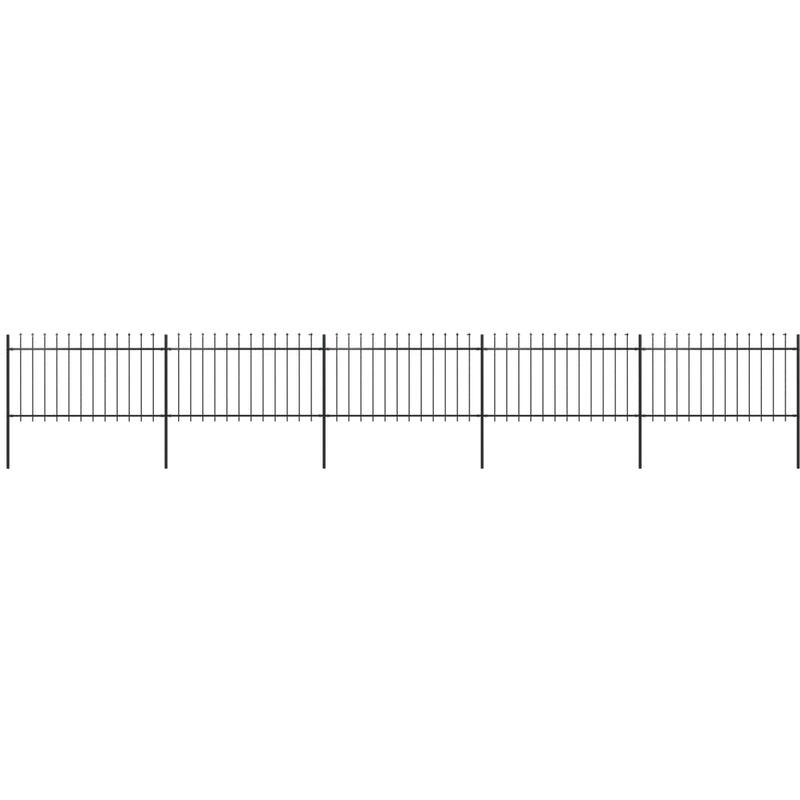 Recinzione da Giardino con Punta a Lancia Acciaio 8,5x1m Nera VD19547 - Hommoo Recinzione da Giardino con Punta a Lancia Acciaio 8,5x1m Nera VD19547 - Hommoo