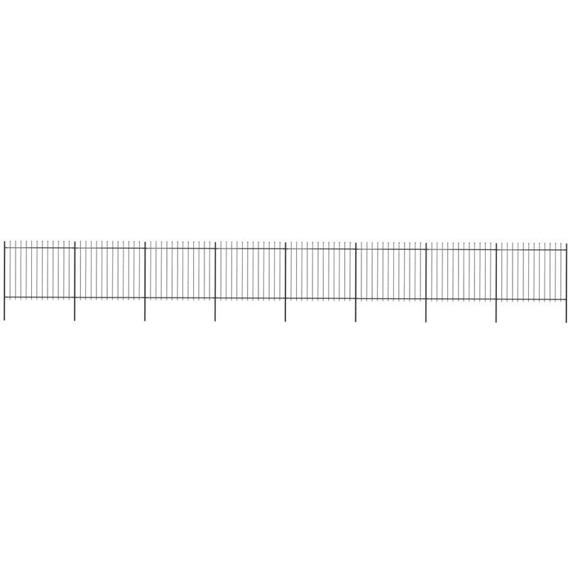 Recinzione da Giardino Punta a Lancia Acciaio 13,6x1,5m Nera VD19567 - Hommoo Recinzione da Giardino Punta a Lancia Acciaio 13,6x1,5m Nera VD19567 - Hommoo