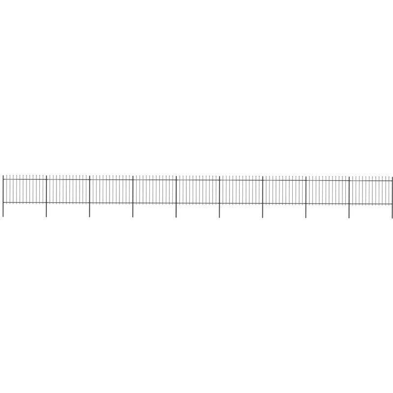 Recinzione da Giardino Punta a Lancia in Acciaio 15,3x1,2m Nera VD19559 - Hommoo