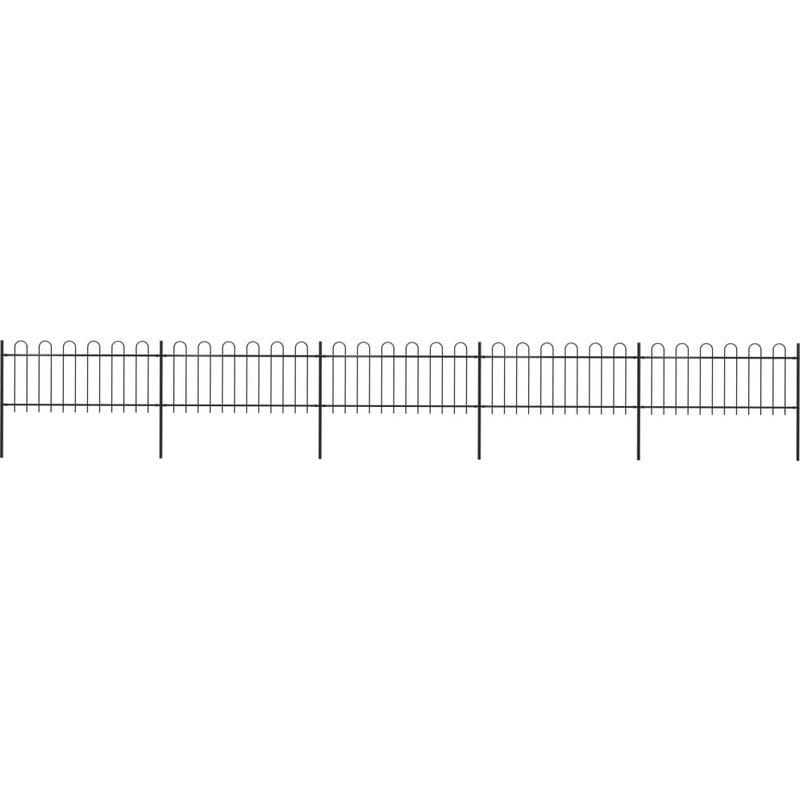 Recinzione da Giardino Punta Tonda 8,5x0,8 m Acciaio Nera VD19582 - Hommoo