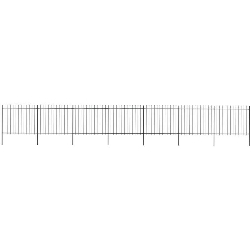 Recinzione Giardino con Punta a Lancia Acciaio 11,9x1,5m Nera VD19566 - Hommoo