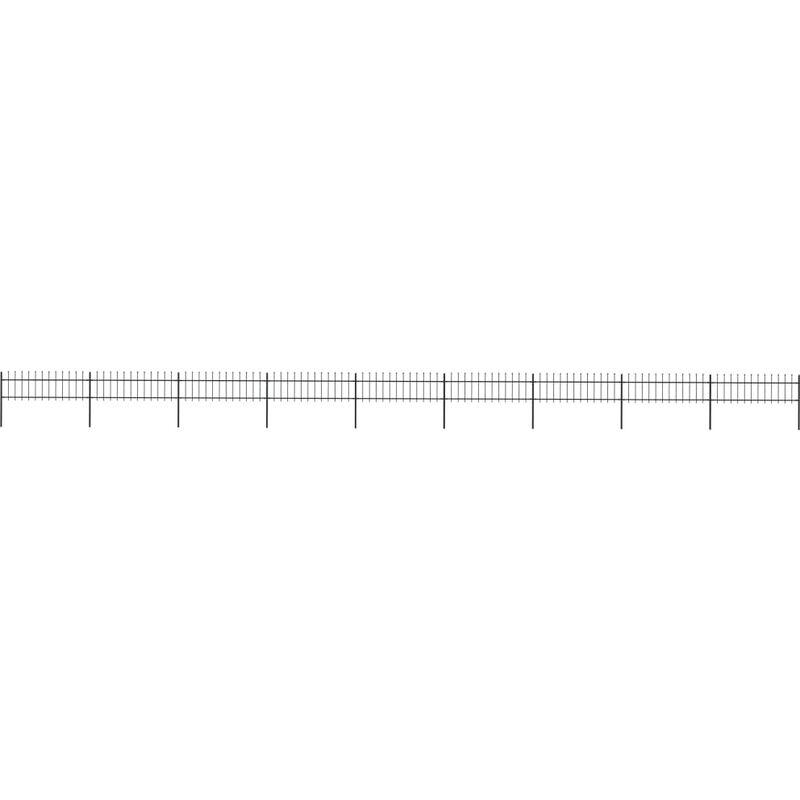 Recinzione Giardino con Punta a Lancia Acciaio 15,3x0,6m Nera VD19533 - Hommoo