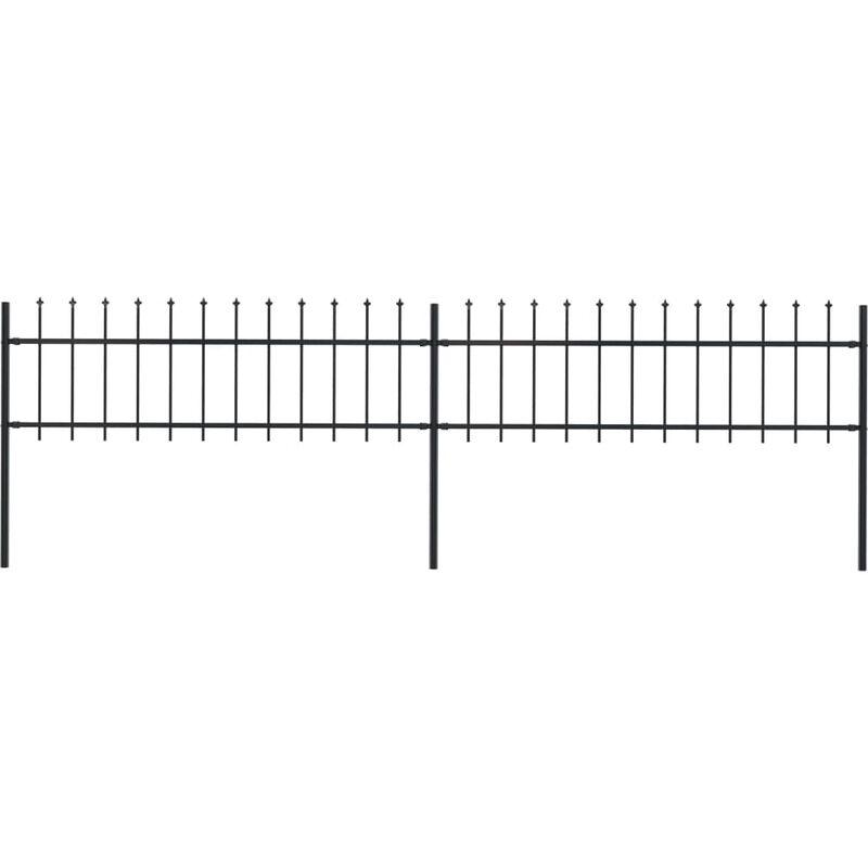 Recinzione Giardino con Punta a Lancia in Acciaio 3,4x0,6m Nera VD19526 - Hommoo