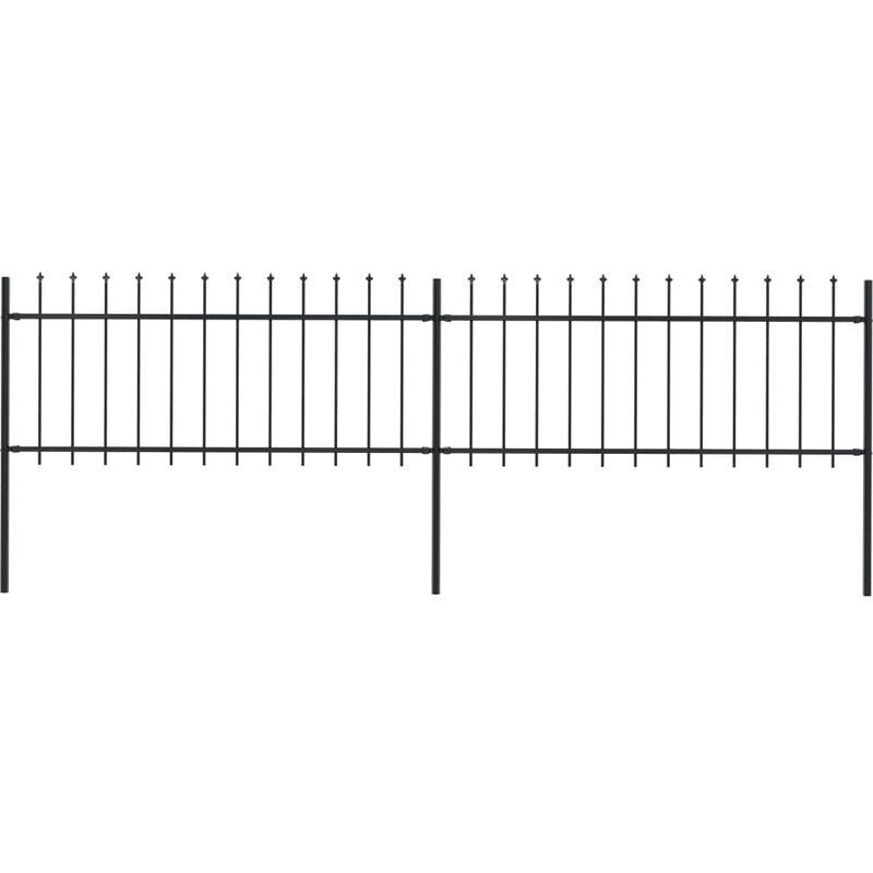 Recinzione Giardino con Punta a Lancia in Acciaio 3,4x0,8 m Nera VD19535 - Hommoo Recinzione Giardino con Punta a Lancia in Acciaio 3,4x0,8 m Nera VD19535 - Hommoo