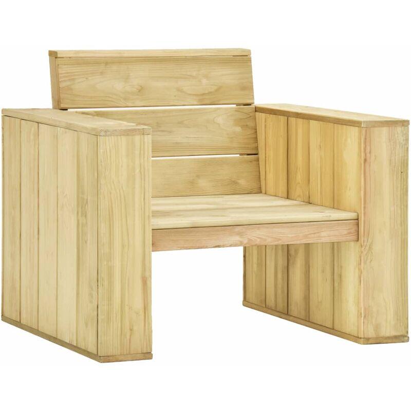 Sedia da Giardino 89x76x76 cm in Legno di Pino Impregnato VD46836 - Hommoo