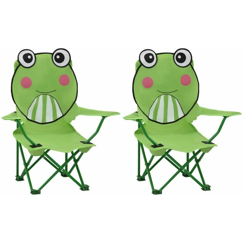 Sedie da Giardino per Bambini 2 pz Verdi in Tessuto VD53186 - Hommoo Sedie da Giardino per Bambini 2 pz Verdi in Tessuto VD53186 - Hommoo