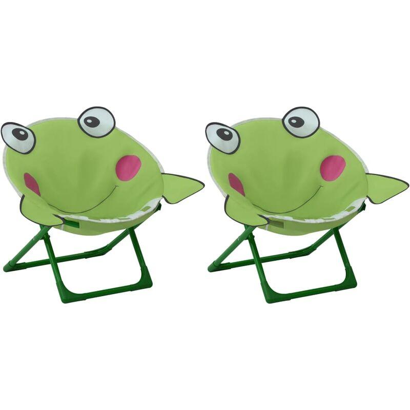 Sedie da Giardino per Bambini 2 pz Verdi in Tessuto VD53190 - Hommoo Sedie da Giardino per Bambini 2 pz Verdi in Tessuto VD53190 - Hommoo