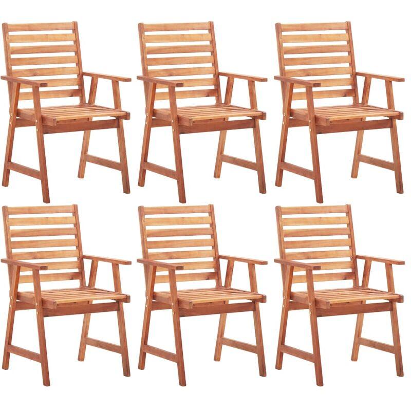 Sedie da Pranzo da Esterni 6 pz in Legno Massello di Acacia VD38590 - Hommoo