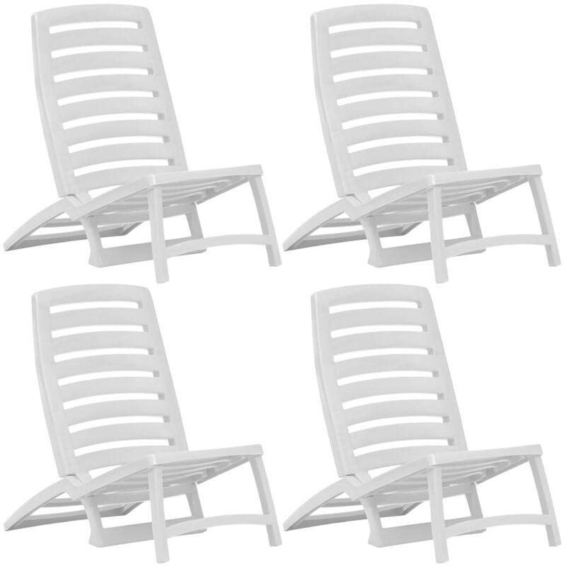 Hommoo Sedie Pieghevoli da Spiaggia per Bambini 4 pz Plastica Bianca VD27316 Hommoo Sedie Pieghevoli da Spiaggia per Bambini 4 pz Plastica Bianca VD27316
