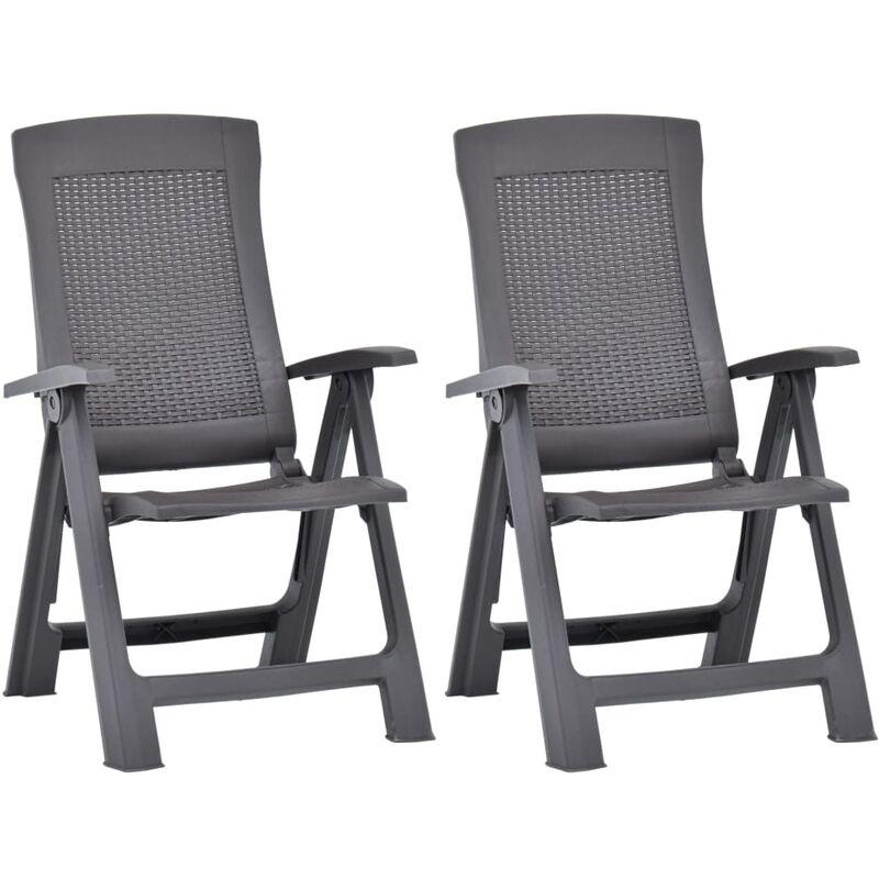 Sedie Reclinabili da Giardino 2 pz in Plastica Mocca VD46654 - Hommoo