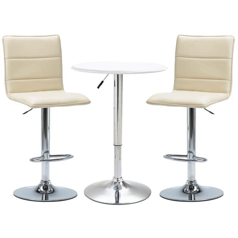 Set da Bar 3 pz Bianco in Similpelle VD32212 - Hommoo