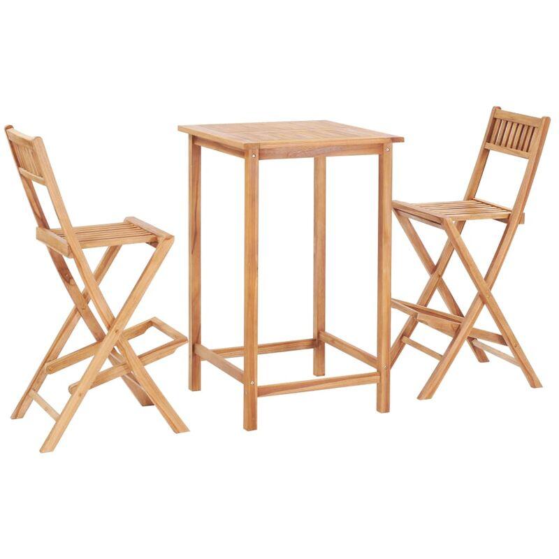 Set da Bar 3 pz in Legno Massello di Teak VD26424 - Hommoo