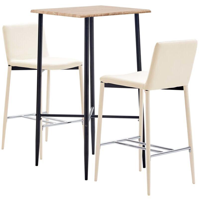 Set da Bar 3 pz in Similpelle Crema VD37537 - Hommoo