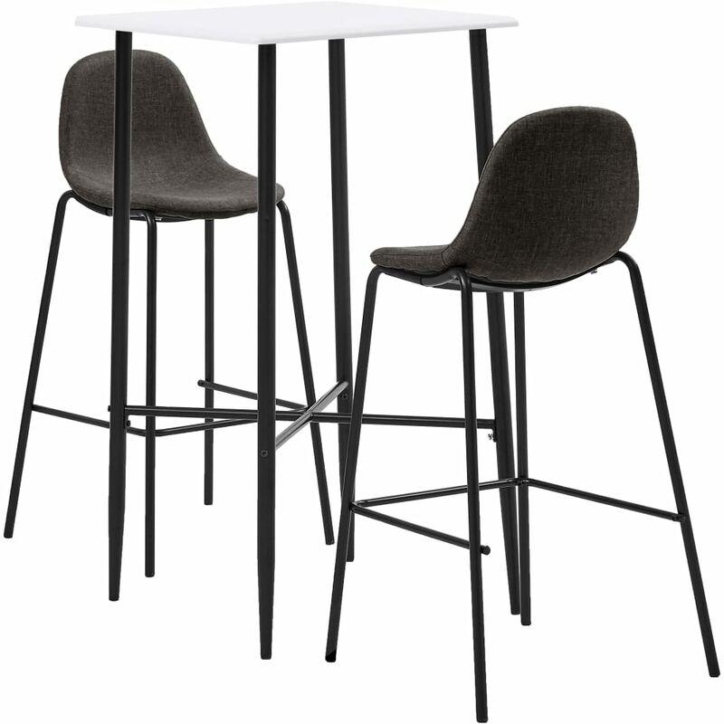 Set da Bar 3 pz in Tessuto Grigio Scuro VD37504 - Hommoo