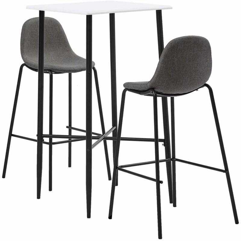 Set da Bar 3 pz in Tessuto Grigio Talpa VD37520 - Hommoo