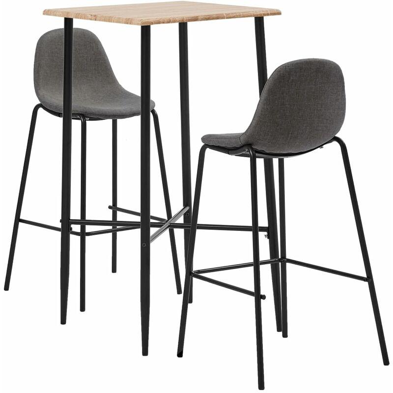 Set da Bar 3 pz in Tessuto Grigio Talpa VD37569 - Hommoo Set da Bar 3 pz in Tessuto Grigio Talpa VD37569 - Hommoo