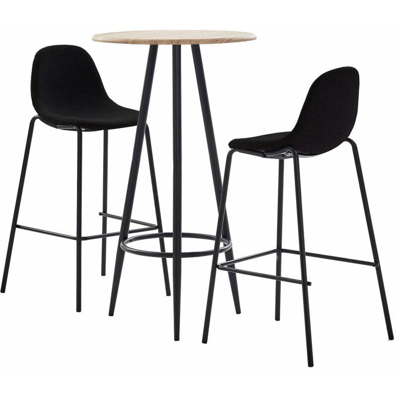 Set da Bar 3 pz in Tessuto Nero VD38656 - Hommoo