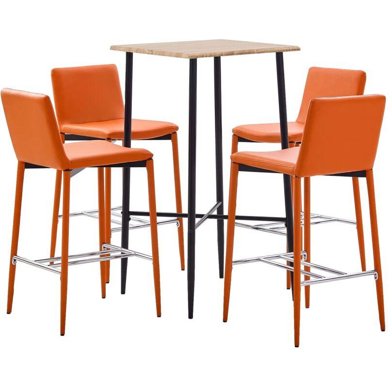 Hommoo Set da Bar 5 pz in Similpelle Arancione VD37547