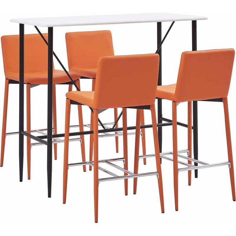 Set da Bar 5 pz in Similpelle Arancione VD48963 - Hommoo