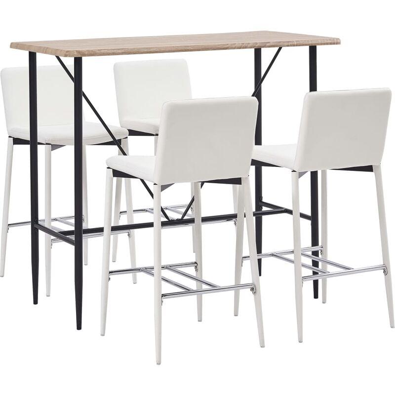 Hommoo Set da Bar 5 pz in Similpelle Bianco VD33094