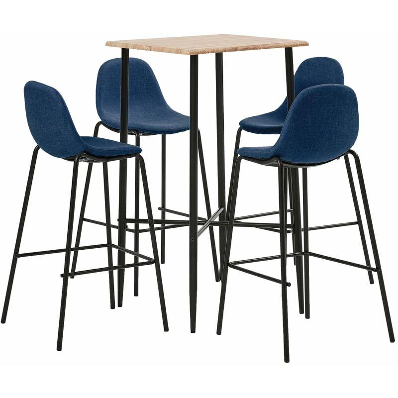 Set da Bar 5 pz in Tessuto Blu VD37560 - Hommoo