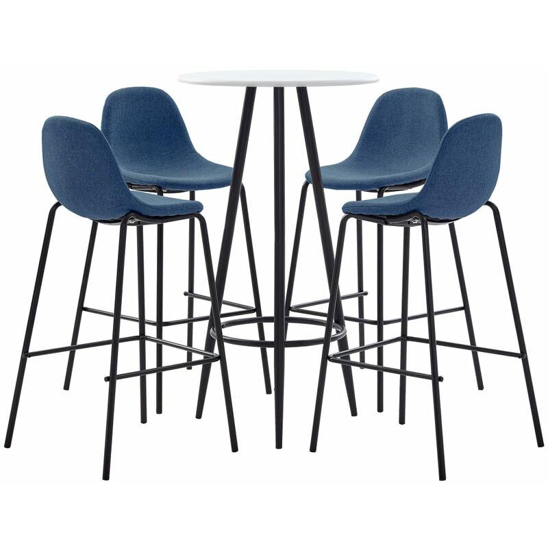 Set da Bar 5 pz in Tessuto Blu VD38625 - Hommoo