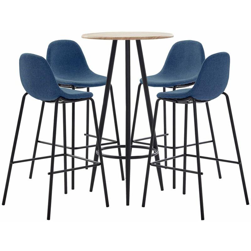 Set da Bar 5 pz in Tessuto Blu VD38655 - Hommoo