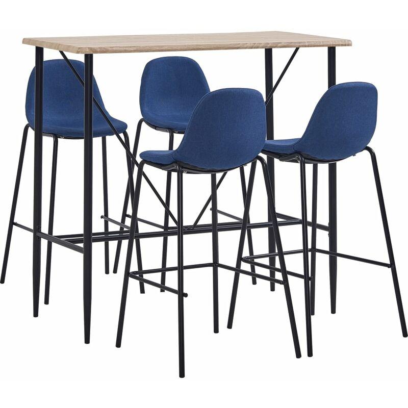 Set da Bar 5 pz in Tessuto Blu VD38671 - Hommoo