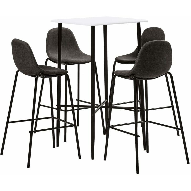 Set da Bar 5 pz in Tessuto Grigio Scuro VD37505 - Hommoo