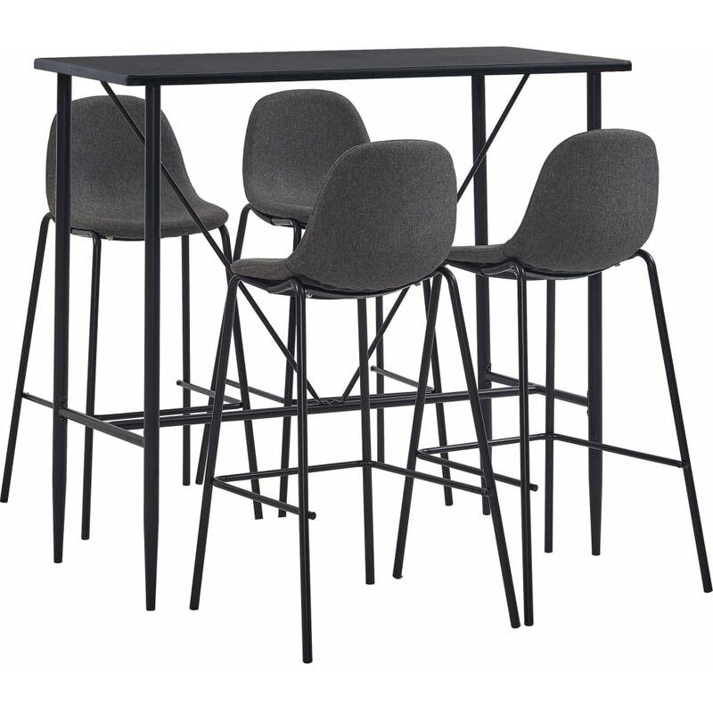 Set da Bar 5 pz in Tessuto Grigio Scuro VD38769 - Hommoo