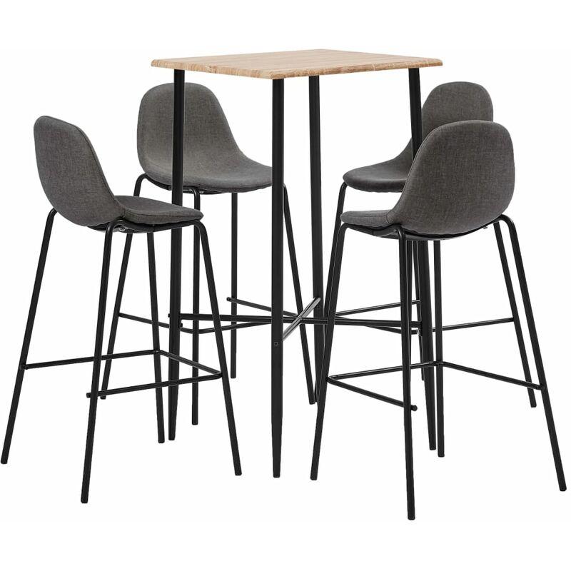Set da Bar 5 pz in Tessuto Grigio Talpa VD37570 - Hommoo Set da Bar 5 pz in Tessuto Grigio Talpa VD37570 - Hommoo