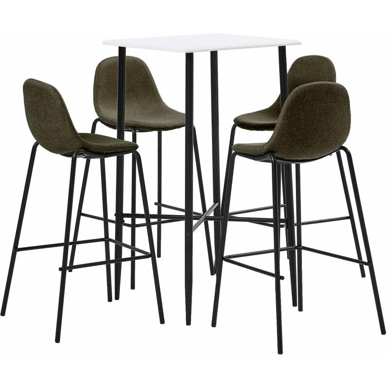 Set da Bar 5 pz in Tessuto Marrone VD37509 - Hommoo