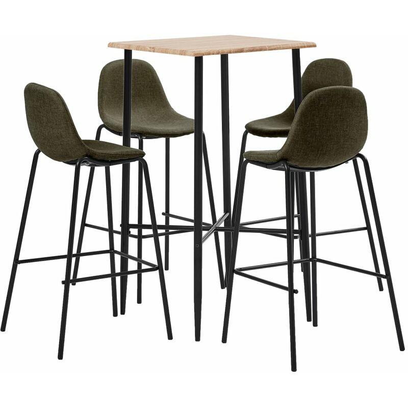 Set da Bar 5 pz in Tessuto Marrone VD48377 - Hommoo