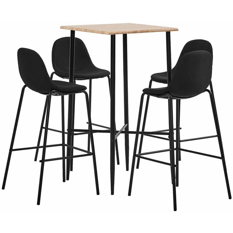 Set da Bar 5 pz in Tessuto Nero VD37564 - Hommoo