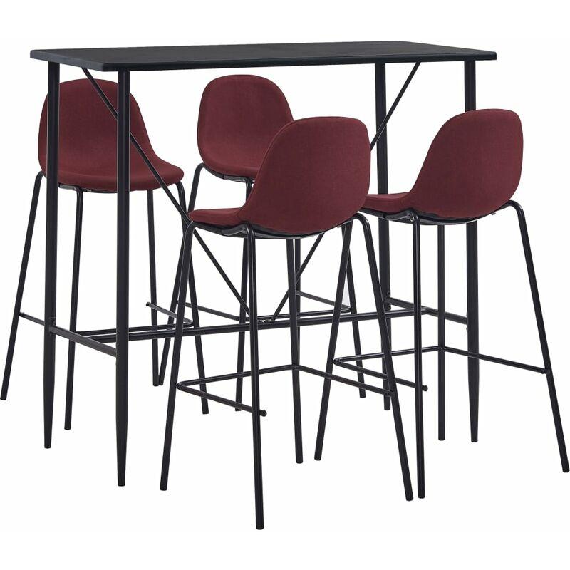 Set da Bar 5 pz in Tessuto Rosso Vino VD38772 - Hommoo Set da Bar 5 pz in Tessuto Rosso Vino VD38772 - Hommoo