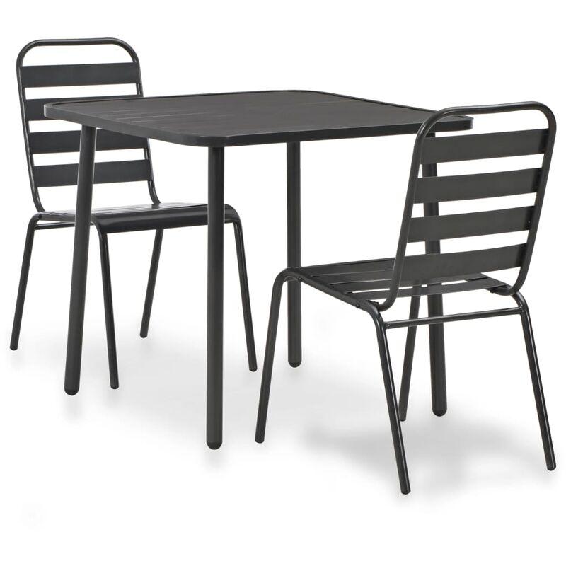 Set da Bistrot 3 pz in Acciaio Grigio Scuro VD26039 - Hommoo