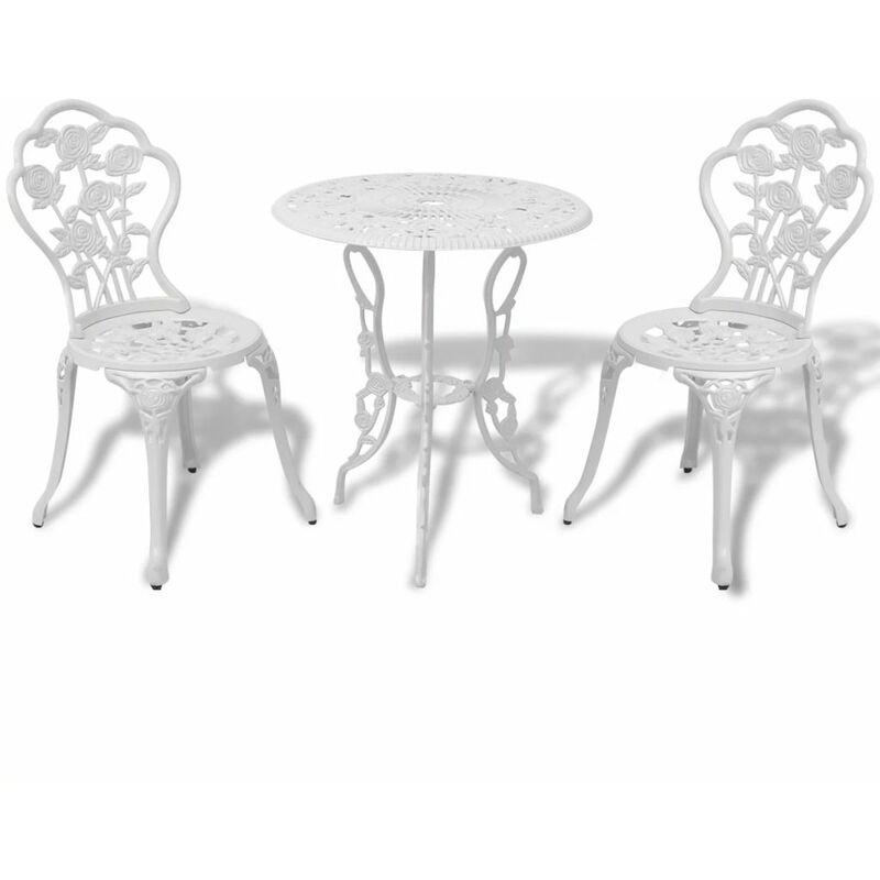 Set da Bistrot 3 pz in Alluminio Pressofuso Bianco VD24415 - Hommoo