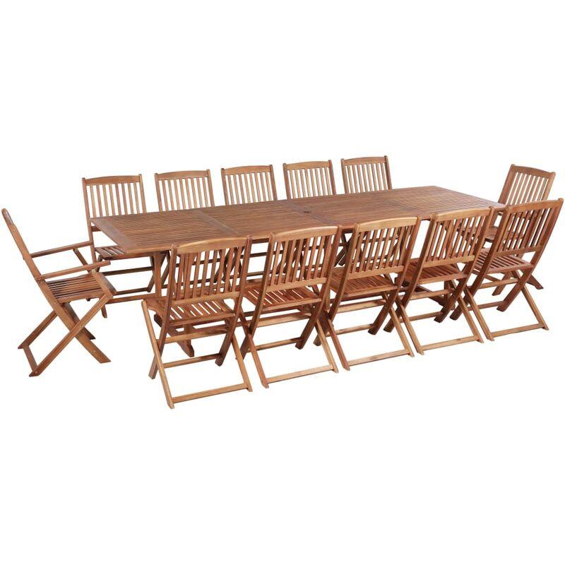 Set da Pranzo da Giardino 13 pz in Legno Massello di Acacia VD25844 - Hommoo Set da Pranzo da Giardino 13 pz in Legno Massello di Acacia VD25844 - Hommoo