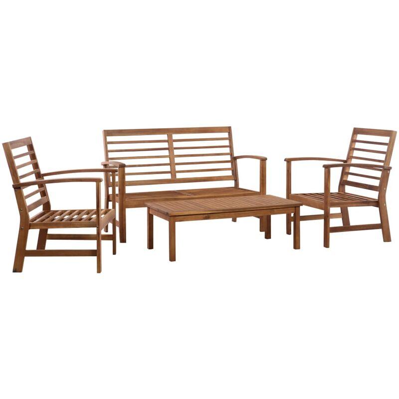 Set Divani da Giardino 4 pz in Legno Massello di Acacia VD33164 - Hommoo Set Divani da Giardino 4 pz in Legno Massello di Acacia VD33164 - Hommoo
