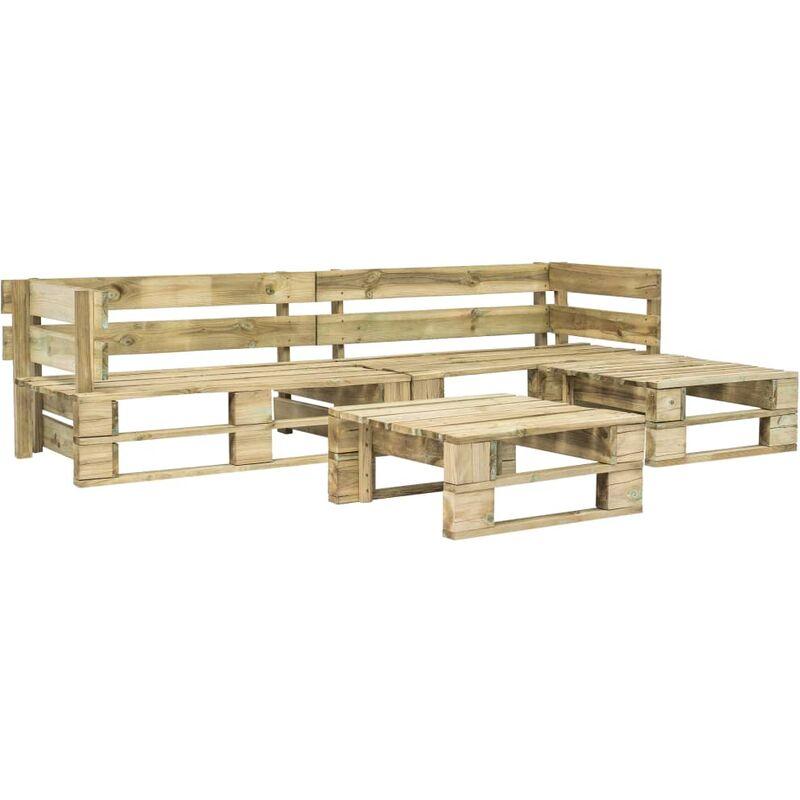 Set Divani da Giardino con Pallet 4 pz in Legno VD18457 - Hommoo