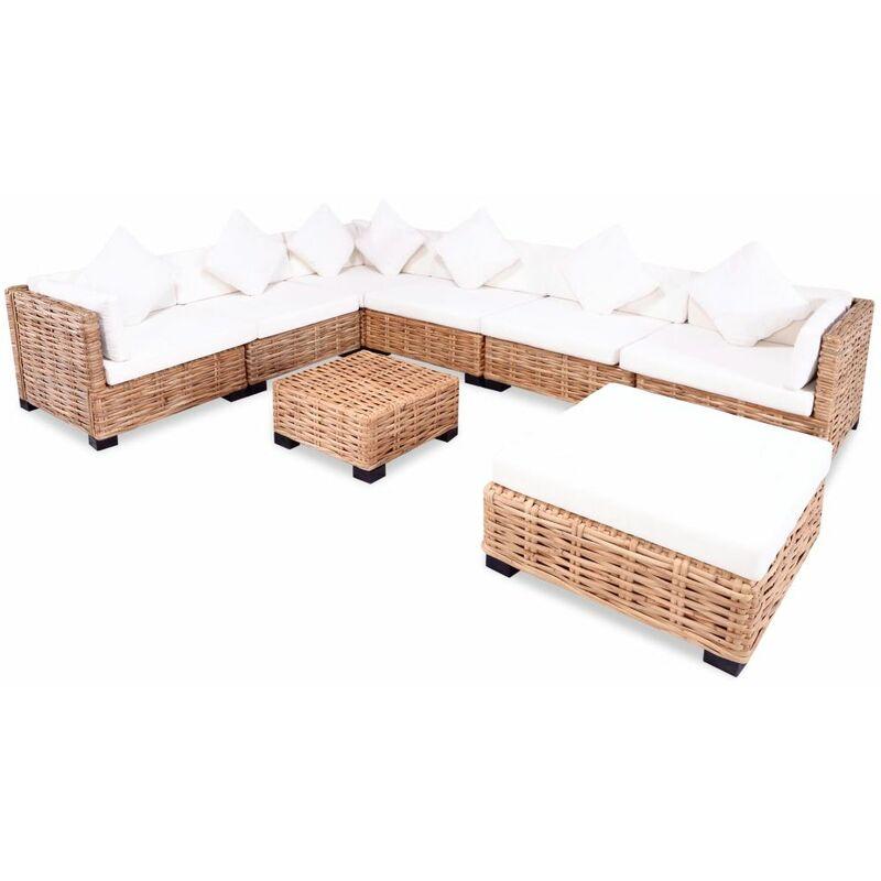 Set Divano 27 pz in Rattan Naturale VD10281 - Hommoo