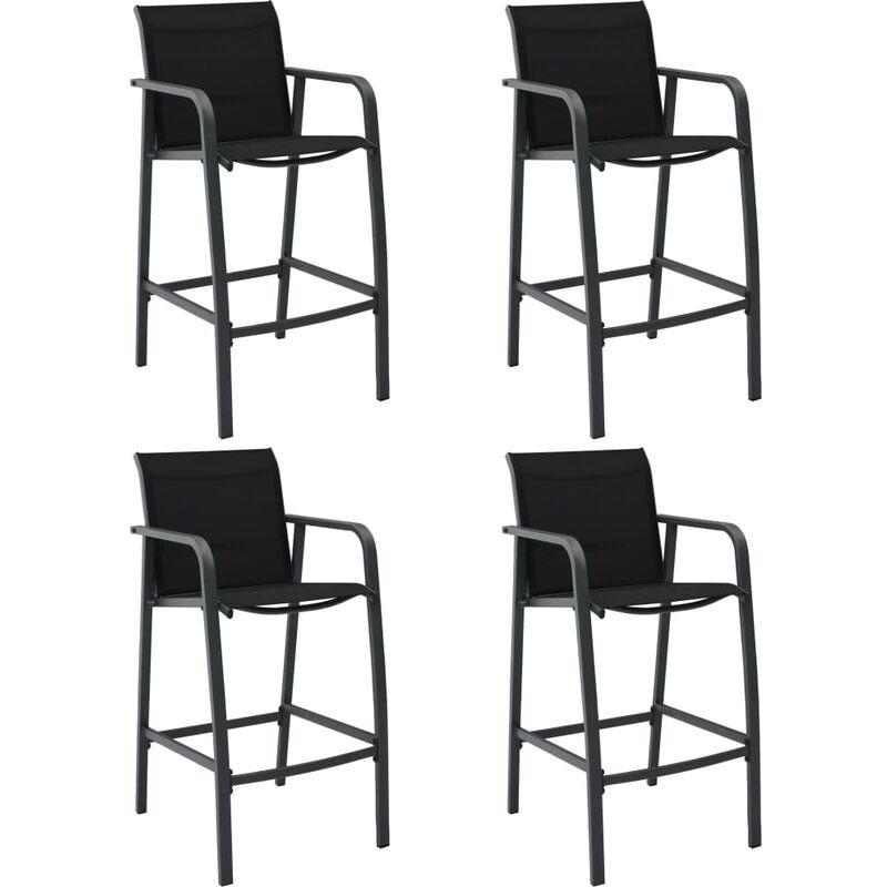 Sgabelli da Bar da Giardino 4 pz Grigi in Textilene VD46303 - Hommoo