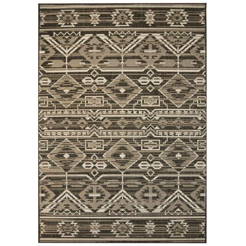 Tappeto da Interni/Esterni Effetto Sisal 120x170 cm Geometrico VD02073 - Hommoo