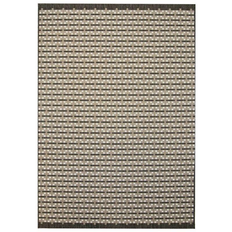 Tappeto da Interni/Esterni Effetto Sisal 140x200 cm a Quadri VD02084 - Hommoo